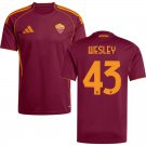 adult & kids Roma Soccer Uniform 43 WESLEY Jersey 2526 Home Activewear Red Shirt