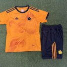 adult & kids Roma Soccer Uniform suit Blank Jersey set 2526 Away Activewear Orange Shirt kit