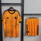 adult & kids Roma Soccer Uniform suit Blank Jersey set 2526 Away Activewear Orange Shirt kit