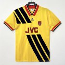 adult & kids Arsenal Soccer Uniform Blank Jersey 9394 Retro Activewear Yellow Shirt