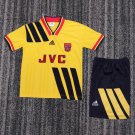 youth Arsenal Soccer Uniform suit Blank Jersey set 9394 kids Retro Activewear Yellow Shirt kit