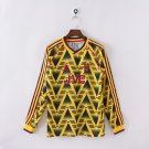 adult unisex Arsenal Soccer Uniform Blank Jersey 9193 Long sleeve Retro Activewear Yellow Shirt