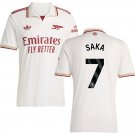 adult & kids Arsenal Soccer Uniform 7 Bukayo Saka Jersey 2526 Third Activewear White Shirt