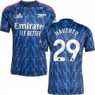 adult & kids Arsenal Soccer Uniform 29 Kai Havertz Jersey 2526 Away Activewear Blue Shirt
