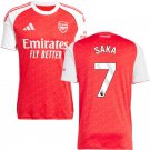 adult & kids Arsenal Soccer Uniform 7 Bukayo Saka Jersey 2526 Home Activewear Red Shirt