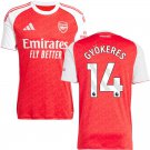 adult & kids Arsenal Soccer Uniform 14 Viktor Gyokeres Jersey 2526 Home Activewear Red Shirt