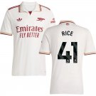 adult & kids Arsenal Soccer Uniform 41 Declan Rice Jersey 2526 Third Activewear White Shirt