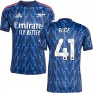 adult & kids Arsenal Soccer Uniform 41 Declan Rice Jersey 2526 Away Activewear Blue Shirt