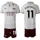 adult & kids Arsenal Soccer Uniform suit 11 Gabriel Martinelli Jersey set 2526 Third Shirt White kit