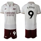 adult & kids Arsenal Soccer Uniform suit 9 Gabriel Jesus Jersey set 2526 Third Activewear White kit