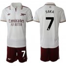 adult & kids Arsenal Soccer Uniform suit 7 Bukayo Saka Jersey set 2526 Third Activewear White kit