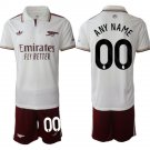 adult & kids Arsenal Soccer Uniform suit 00 Custom name number Jersey set 2526 Third Shirt White kit