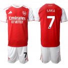 adult & kids Arsenal Soccer Uniform suit 7 Bukayo Saka Jersey set 2526 Home Activewear Red Shirt kit