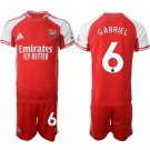 adult & kids Arsenal Soccer Uniform suit 6 Gabriel Magalhaes Jersey set 2526 Home Activewear Red kit