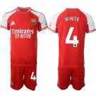 adult & kids Arsenal Soccer Uniform suit 4 Ben White Jersey set 2526 Home Activewear Red Shirt kit