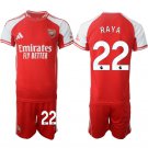 adult & kids Arsenal Soccer Uniform suit 22 David Raya Jersey set 2526 Home Activewear Red Shirt kit