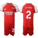 adult & kids Arsenal Soccer Uniform suit 2 William Saliba Jersey set 2526 Home Activewear Red kit