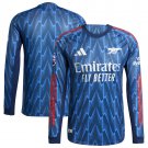 adult & kids Arsenal Soccer Uniform Blank Jersey 2526 Long Sleeve Away Activewear Blue Shirt