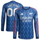 adult & kids Arsenal Soccer Uniform 00 Custom name number Jersey 2526 Long Sleeve Away Shirt Blue