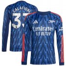 adult & kids Arsenal Soccer Uniform 33 Riccardo Calafiori Jersey 2526 Long Sleeve Away Shirt Blue