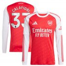 adult & kids Arsenal Soccer Uniform 33 Riccardo Calafiori Jersey 2526 Long Sleeve Home Shirt Red