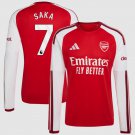 adult & kids Arsenal Soccer Uniform 7 Bukayo Saka Jersey 2627 Long Sleeve Home Activewear Red Shirt