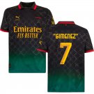 adult & kids Milan Soccer Uniform 7 Santiago Gimenez Jersey 2526 AC x OFF-WHITE Activewear Black