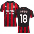adult & kids Milan AC Soccer Uniform 18 Christopher Nkunku Jersey 2526 Home Activewear Black Shirt
