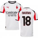 adult & kids Milan AC Soccer Uniform 18 Christopher Nkunku Jersey 2526 Away Activewear White Shirt
