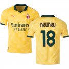 adult & kids Milan AC Soccer Uniform 18 Christopher Nkunku Jersey 2526 Third Activewear Yellow Shirt