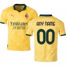 adult & kids Milan AC Soccer Uniform 00 Custom name number Jersey 2526 Third Activewear Yellow