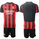 adult & kids Milan AC Soccer Uniform suit Blank Jersey set 2526 Home Activewear Black Shirt kit