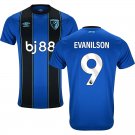 adult & kids Bournemouth Soccer Uniform 9 EVANILSON Jersey 2526 Away Activewear Blue Shirt