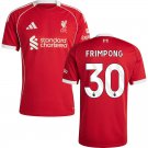 adult & kids Liverpool Soccer Uniform 30 Jeremie Frimpong Jersey 2526 Home Activewear Red Shirt