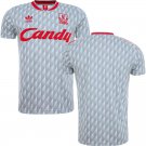 adult & kids Liverpool Soccer Uniform Blank Jersey Retro 8991 Away Activewear Grey Shirt