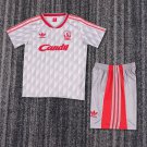 youth Liverpool Soccer Uniform suit Blank Jersey set Retro 8991 kids Away Activewear Grey Shirt kit