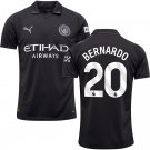 adult & kids Manchester City Soccer Uniform 20 Bernardo Silva Jersey 2526 Away Activewear Black