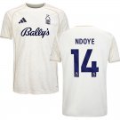 adult & kids Nottingham Forest Soccer Uniform 14 Dan Ndoye Jersey 2526 Away Activewear White Shirt