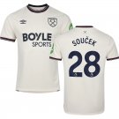 adult & kids West Ham Soccer Uniform 28 Tomas Soucek Jersey 2526 Away Activewear White Shirt
