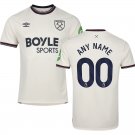 adult & kids West Ham Soccer Uniform 00 Custom name number Jersey 2526 Away Activewear White