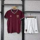 youth West Ham Soccer Uniform suit Blank Jersey set 2526 kids Home Activewear Burgundy Shirt kit