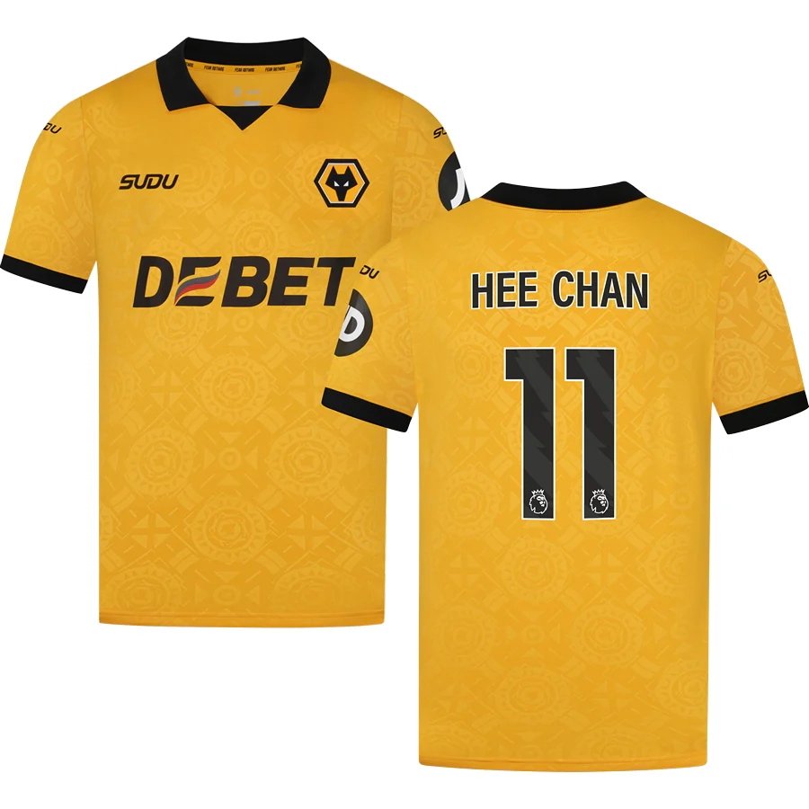 adult & kids Wolverhampton Wanderers Soccer Uniform 11 HEE CHAN Jersey 2526 Home Shirt Yellow