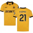 adult & kids Wolverhampton Wanderers Soccer Uniform 21 R.GOMES Jersey 2526 Home Activewear Yellow