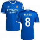 adult & kids Real Madrid Soccer Uniform 8 Federico Valverde Jersey 2526 Third Activewear Blue Shirt
