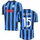 adult unisex Atalanta Soccer Uniform 15 Marten de Roon Jersey 2526 Home Activewear Blue Shirt
