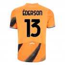 adult & kids Atalanta Soccer Uniform 13 EDERSON Jersey 2526 Third Activewear Orange Shirt