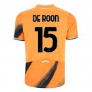 adult & kids Atalanta Soccer Uniform 15 Marten de Roon Jersey 2526 Third Activewear Orange Shirt