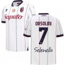 adult & kids Bologna Soccer Uniform 7 Riccardo Orsolini Jersey 2526 Away Activewear White Shirt
