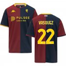 adult unisex Genoa Soccer Uniform 22 Johan Vasquez Jersey 2526 Home Activewear Navy/Red Shirt