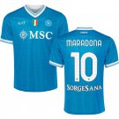 adult & kids Napoli Soccer Uniform 10 Diego Maradona Jersey 2526 Home Activewear Blue Shirt
